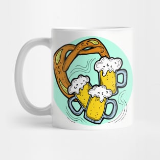 Beer and brezel for Oktoberfest friends team. Mug